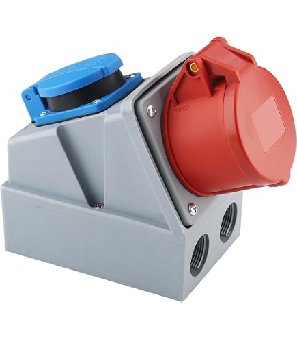 SIROX CEE-Anbaudose IP44, 5-polig 400V, 16A – Gerade Steckdose Mit Flansch 70x70 Mm