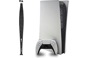 Luck&Link Stickers Skin ps5 Console Partie Centrale protège la Peau texturée Stickers Anti - Rayures, ps5 Digital & Disc Edition (Diamant Broyé-Noir, PS5(2020))