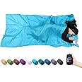 Browint Silk Sleeping Bag Liner, Silk Sleep Sheet, Sack, Extra Wide 87"x43", Lightweight Travel and Camping Sheet for Hotel, More Colors for Option, Reinforced Gussets, Pillow Pocket