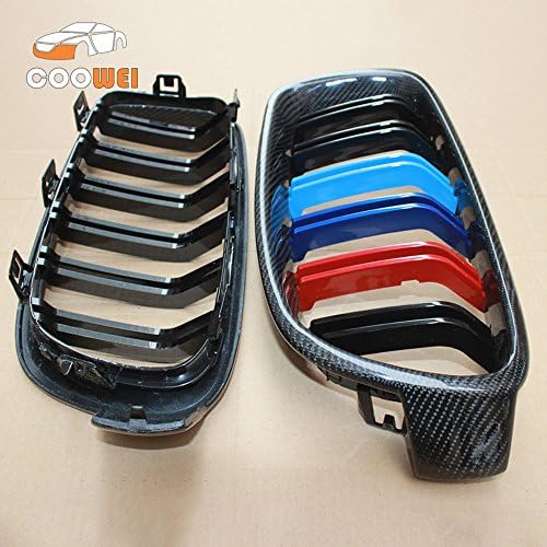 1 Pair F30 Carbpn Fiber Grill M3 look F31 3Color Kidney Black Replacement Grille For F30 F31 2012+ 320i 325i 328i 335i Gloss Black