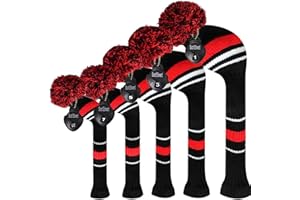 Scott Edward Copritesta da golf in legno, 5 pezzi, copri driver, 1 legno da fairway * 2 ibridi (UT) * 2