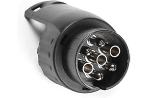 DARKGUARD Adaptador Enchufe Remolque - 7pins a 13pines y Impermeable Enchufe de Estacionamiento de 13 Pines para Caravana Camión, Porta Bicis RV