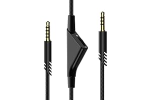 Tonmom Replacement for Astro A40 Cord, A10 Headset Cable Braided Wire, 6.5 Feet/2.0 M Volume Control Cable Compatible with Astro A40TR/A40/A10 Gaming Headsets Cord (Black)