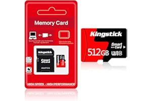 KINGSTICK 512GB Mini-SD-Karte mit SD-Kartenadapter Mini-SD-Karte 512GB Speicherkarte (Highspeed Level 10) TF-Karte für Kameras, Telefone, Dashboard-Kameras, Camcorder