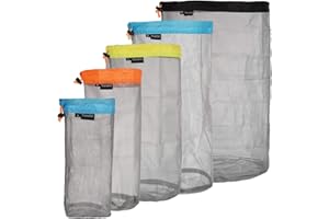 Yundxi Ultralight Stuff Sack Mesh Drawstring Storage Bag for Travelling Camping Hiking