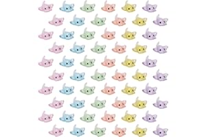 NQEUEPN 60pcs Mini Stingaree Figures, Mini Resin Manta Ray Miniature Stingaree Tiny Sea Animal Figurines Ornament for Stingray DIY Craft Garden Landscape Dollhouse Potted Plants Decorations(6 Colors)
