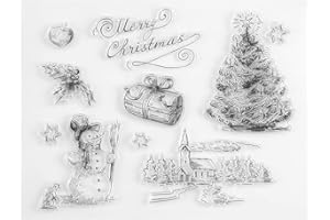 GOTOTOP Timbro trasparente in silicone per decorazione natalizia, per fai da te, album, scrapbooking