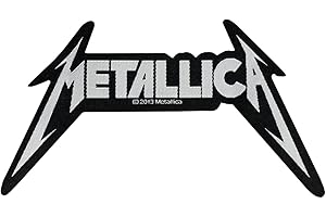RAZAMATAZ METALLICA écusson lOGO tissé en forme de 12 x 7 cm