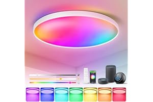 CHENBEN Lampara Techo, 24W Plafon LED Techo Regulable 3000K-6000K Lampara Techo con Mando a Distancia 1600LM 32cm lamparas techo dormitorio salon Dormitorio Cocina Pasillo Blanco