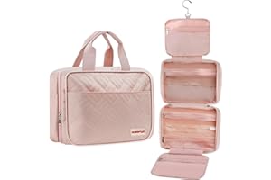 Kosmetiktasche HOTBAG, Große hängende Reise-Kulturtasche Damen, Wasserabweisende Makeup-Reisetaschen, Kulturbeutel für Reisegröße, Travel Essentials, Accessoires, Kulturtasche Zum Aufhängen (Rosa)