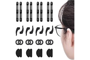 COYUN 16 paires Antidérapant Retenue de Lunettes, Retenue de Lunettes, Attache Lunette Sport, Lunettes Crochet d'Oreille Antidérapant, Protecteurs Antidérapants Lunettes, Support de Lunettes, noir