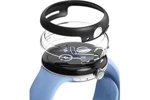 Ringke Slim Case [2 Pack] Compatible with Google Pixel Watch 2 (2023), Premium Hard PC Thin Bezel Frame Cover for Pixel Watch 2 41mm - Clear & Matte Black