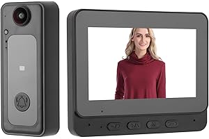 DIYEENI Wireless Video Doorbell Intercom with Monitor System, WiFi Smart Home Video Intercom Door Phone Kits, 8MP 170° Wide Angle Camera, 4.3 Inch Screen, for Apartment