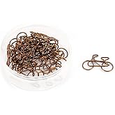 HEEPDD 20 Pezzi Graffette in Metallo a Forma di Bicicletta, Colore caffè segnalibro Clip per organizzazione documento Clip pe