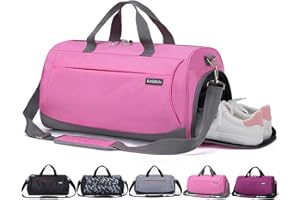 KASIBON Sports Gym Bag with Shoes Compartment and Wet Pocket, Travel Duffle Bag for Men and Women