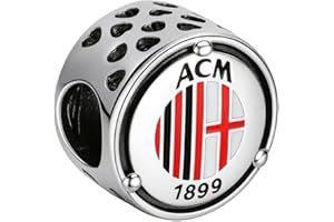 LES FOLIES DI PAOLA GRIECO Charm Milan Herb Drużyna Piłka Nożna Series San Siro Milan Silver 925 - Les Folies (Model Pandora), Srebro szterlingowe, Cyrkonia sześcienna