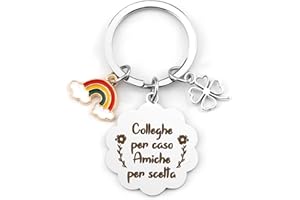 BOMEON Regalo Collega Donna, Portachiavi Colleghe Per Caso Amiche Per Scelta, Regali Ufficio Divertenti, Pensierini Di Natale Per Colleghe