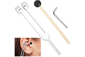 QIANEFFORT 128hz Tuning Fork Medical,Aluminum Alloy Tuning Forks for Healing,Tuning Fork with Silicone Hammer,Tuning Fork 128hz for DNA Repair Healing,Sound Therapy,Tuning Forks Medical