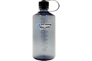Nalgene Sustain Butelka na wodę z tritanu, bez BPA, wykonana z materiału pochodzącego w 50% z tworzywa sztucznego, 900 ml, wąski otwór, szara