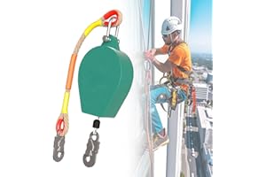 KBIBCK Self Retracting Lifeline, 10 M Retractable Fall Protection Set, Portable Retractable Lifeline with Double Locking Structure, Fall Arrest Protection for Roof & High-Altitude Work (Load 150KG, B)