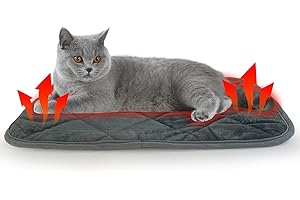 NAMOTEK Self-Warming Cat Pad Indoor/Outdoor Super Soft Self Heating Pet Mat Washable Thermal Pad for Cat & Dog 55 x 40 cm