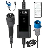d&eacute; Electric Car Charger 7.4kW [6 m, 6A-32A, Single-Phase] EV Type 2 of 7 kW 32 A, Electric Vehicle 32a for Model Y/3, GLC, Q3