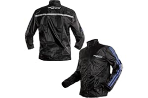 A-PRO Chaqueta Moto de Viento de Lluvia Traje Impermeable con A Prueba de Agua Azul XXL
