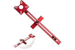 QITIXI:OU Einstellbare Aluminium Fräszirkel - 4 in 1 Router Fräsrillenhalterung Einsatzplatte Radius 90 bis 370mm FräSzirkel OberfräSe ZubehöR Multifunktionale frässchablone oberfräse für OberfräSenwerkzeug