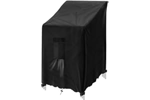 GARPROVM Housse de Chaise de Jardin, Housse de Protection pour chaises empilables, perméable à l'air imperméable Tissu Oxford Housse Chaise Extérieur pour chaises de Balcon (91 x 71 x 120 cm)