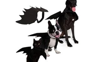 YONTREE Halloween Dog Bat Wings Pets Bat Halloween Costume Black Adjustable for Medium Dogs