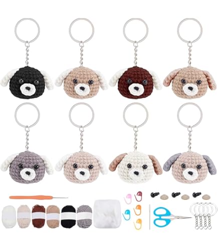 Kit Crochet Débutant Complet BoloShine - Avec Fil, Aiguilles Et Tutoriel Vidéo Pour Créer Des Amigurumi Porte-Clés (Lavande)