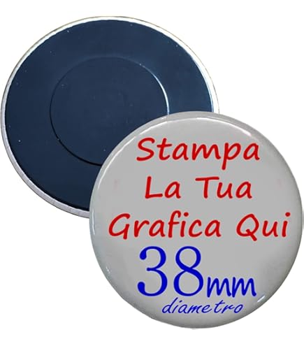 Magneti Frigo Divertenti - Kit Da 6 Con Stile Pins, Personalizzabili, 5,6 Cm - Foto 6