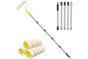 SUZMEI 2M+-Paint Roller,Paint Rollers with Extended and Removable Handles，extendable Paint Roller+Thickened Rod Paint Roller Extension Pole, Mural Brush for Walls and Ceiling (Paint Roller Kits)