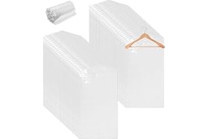 Toaren 50 Piezas Bolsas de Ropa Transparentes Protectores de Ropa de Plástico 60x100cm Cubierta de Polvo para Ropa,Bolsas a Prueba de Polvo,Funda de Ropa para Armario para Blazers,Vestidos,Camisas