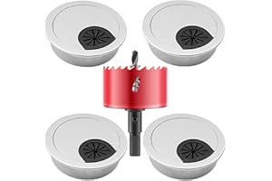 DOZINGPIG 4Pcs Desk Grommet with 60mm Saw Computer Grommet for Cable Tidy Wire Hole Cover Wire Organizer for Home Office Table Desk Sliver