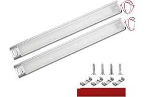 Intckwan Plafon Led 12v Autocaravana, Luz Led 12v, Tira Led 12v, 12V Interior Lampara, 6000K Blanca, Luces LED Coche para RV Caravana Camper Furgoneta Barco Techo Camión(2 Piezas)