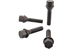 ‎HASKYY 20 Radschrauben M14x1,5x28mm Radbolzen SCHWARZ Kegel 60° Kegelbund SW17