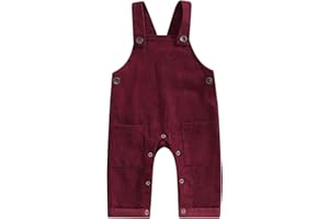 Geagodelia Salopette Bambino Casual in Velluto per Primavera Autunno Pantaloni con Bretelle Bambina Senza Maniche Vintage Tuta Intero Neonati