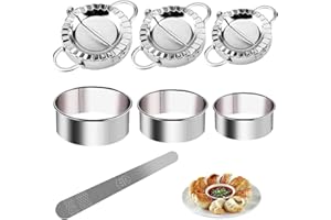 Aiareozy Stampo per Ravioli Dumpling, 7 Pezzi Stampi per Gnocchi, Dumpling Maker Acciaio Inossidabile, Dumpling Skin Maker, Attrezzo Accessorio per Ravioli Dumpling