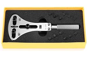 LUKRA LLF - Strumento di riparazione per cassa dell'orologio - Kit con chiave inglese grande e 12 punte (per cassa posteriore dell'orologio misura 55 mm)