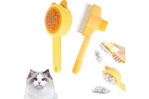 ZIDOLEY Lot de 2 brosses pour chat, brosse pour sous-poil, design doux pour la peau, accessoire pour brosse à poils, idéal pour éliminer les poils morts des chats à poils longs et courts