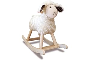 Little Bird Told Me - Lambert Rocking Sheep, Baby Rocking Toy, Ride On Sheep for Toddlers, Soft Plush Seat & Wooden Rockers, Sensory Fabrics for little Girls & Boys