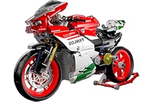 APRILA Technic - Modèle de moto pour Ducati Panigale V4 R - Jouet de construction de super moto - 803 blocs de construction de moto pour enfants et adultes - Cadeau artisanal