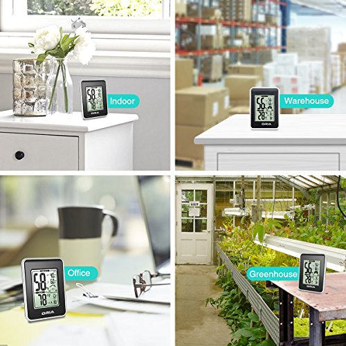 Oria Digitales Thermo Hygrometer Thermometer, Indoor Digital Hygrothermograph, Multifunktionaler Temperatur- und Feuchtemessgerät mit MIN / MAX Records + Großer LCD-Bildschirm – Schwarz - 6