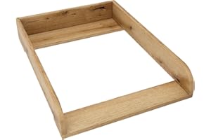 regalik Wickelaufsatz für Malm von IKEA, Wickeltischaufsatz für 48 cm Kommoden, Abnehmbar Wickelkommode aufsatz, Abgerundeten Frontplatten, Oak, 72cm x 54cm
