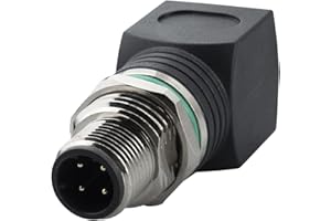 Lonlonty M12 to RJ45 Adapter 4-Pin D-Code M12 Male to RJ45 Female IP68 Waterproof Shielded Industrial Ethernet Adapter Cat6/Cat5 Compatible with Industrial Devices, Sensors, Cameras