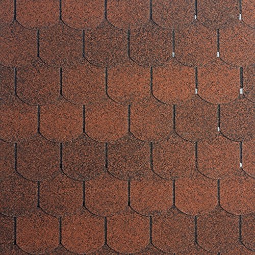 Preisvergleich Produktbild [13,33 EUR / m²] Bitumenschindeln Biberschwanzschindeln rot, 3 m², Dachbelag, Dacheindeckung Gartenhaus Dachschindeln