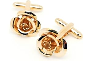 Jonwo Gemelli da uomo e donna, placcati in oro 14 carati, in confezione regalo, da uomo, per matrimonio, per feste di ballo, per anniversari, 16mm, Ottone, Nessuna pietra preziosa