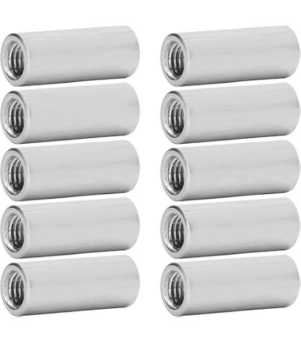 Drenky Dadi di Avvitamento 40 Pezzi - Zincati M4x10mm Inserti Filettati per Legno con Boccole Filettate e Dado Esagonale per Mobili in Legno Durevoli, Argento