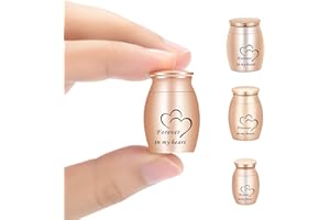 AIWENXI Small Keepsake Urns for Human Ashes Cremation Urns for Ashes Stainless Steel Funeral Memorial Ashes Holder Cremation Jewellery Small Ashes Urns for Pet Dog Cat(3pcs/set)